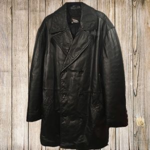 Dolce & Gabbana Leather Coat 3/4 Length Size 52